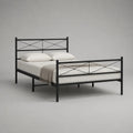 Metallbett Doppelbett aus Stahl in Schwarz, Liegefläche 160 x 200 cm, Außenmaß ca. 208 x 168 x 110 cm