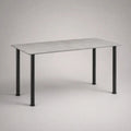 Rechteckiger Esstisch aus MDF und Stahl, Grau/Schwarz, 120 x 70 x 75 cm